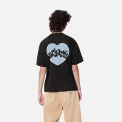 T-Shirts>Carhartt WIP W' S/S Amour T-Shirt Black / Misty Sky