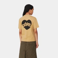 T-Shirts>Carhartt WIP W' S/S Amour T-Shirt Bourbon / Black