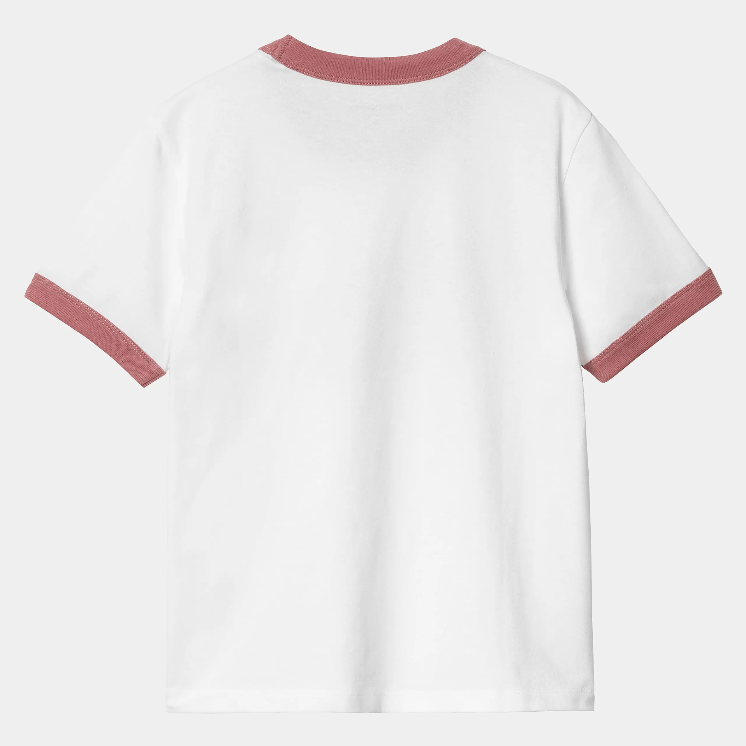 T-Shirts>Carhartt WIP W' S/S Brown Ducks Ringer T-S White / Dusty Rose