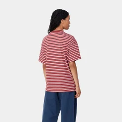 T-Shirts>Carhartt WIP W' S/S Bryna T-Shirt Bryna Stripe, Tuscany / White