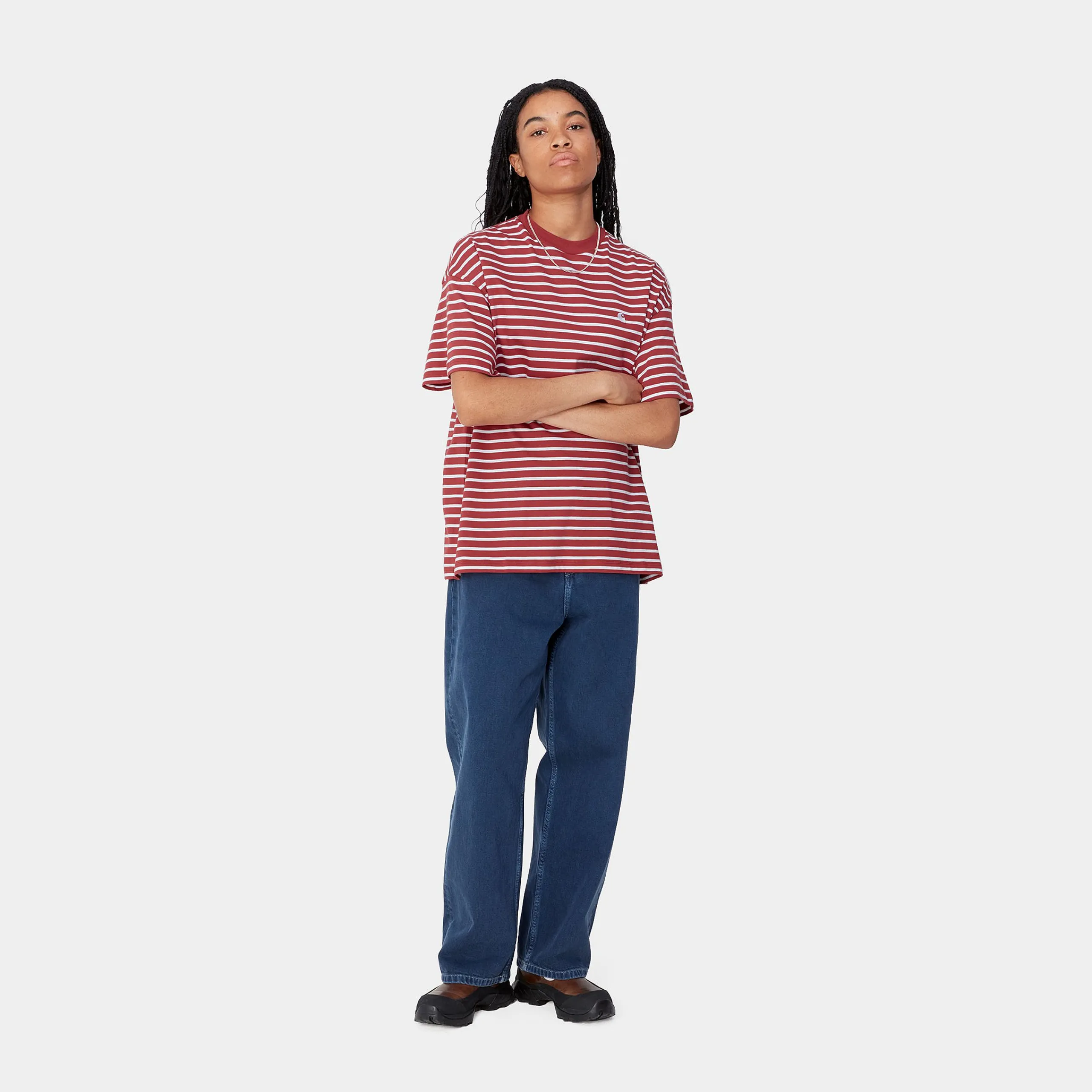 T-Shirts>Carhartt WIP W' S/S Bryna T-Shirt Bryna Stripe, Tuscany / White