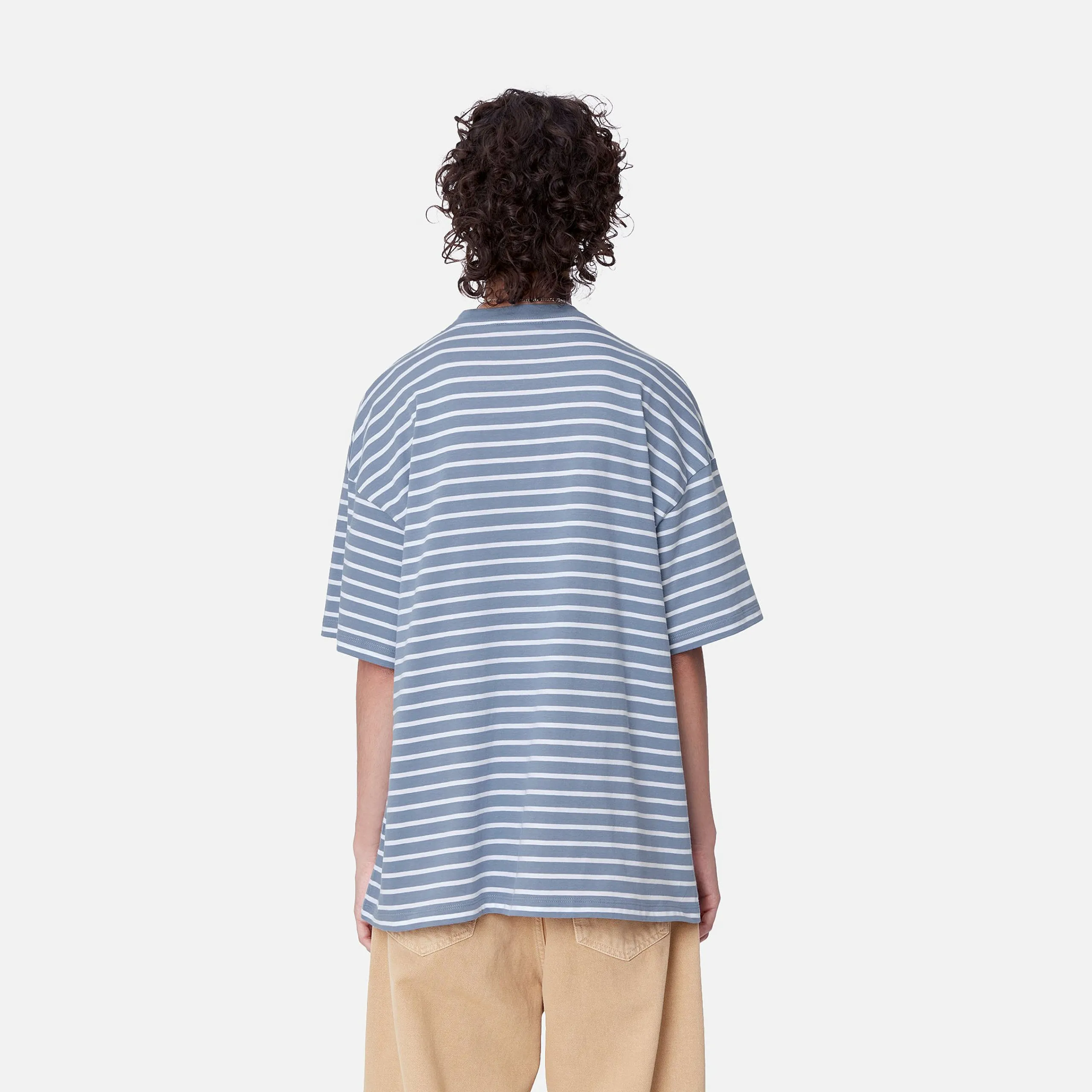 T-Shirts>Carhartt WIP W' S/S Bryna T-Shirt Bryna Stripe, Charm Blue / White
