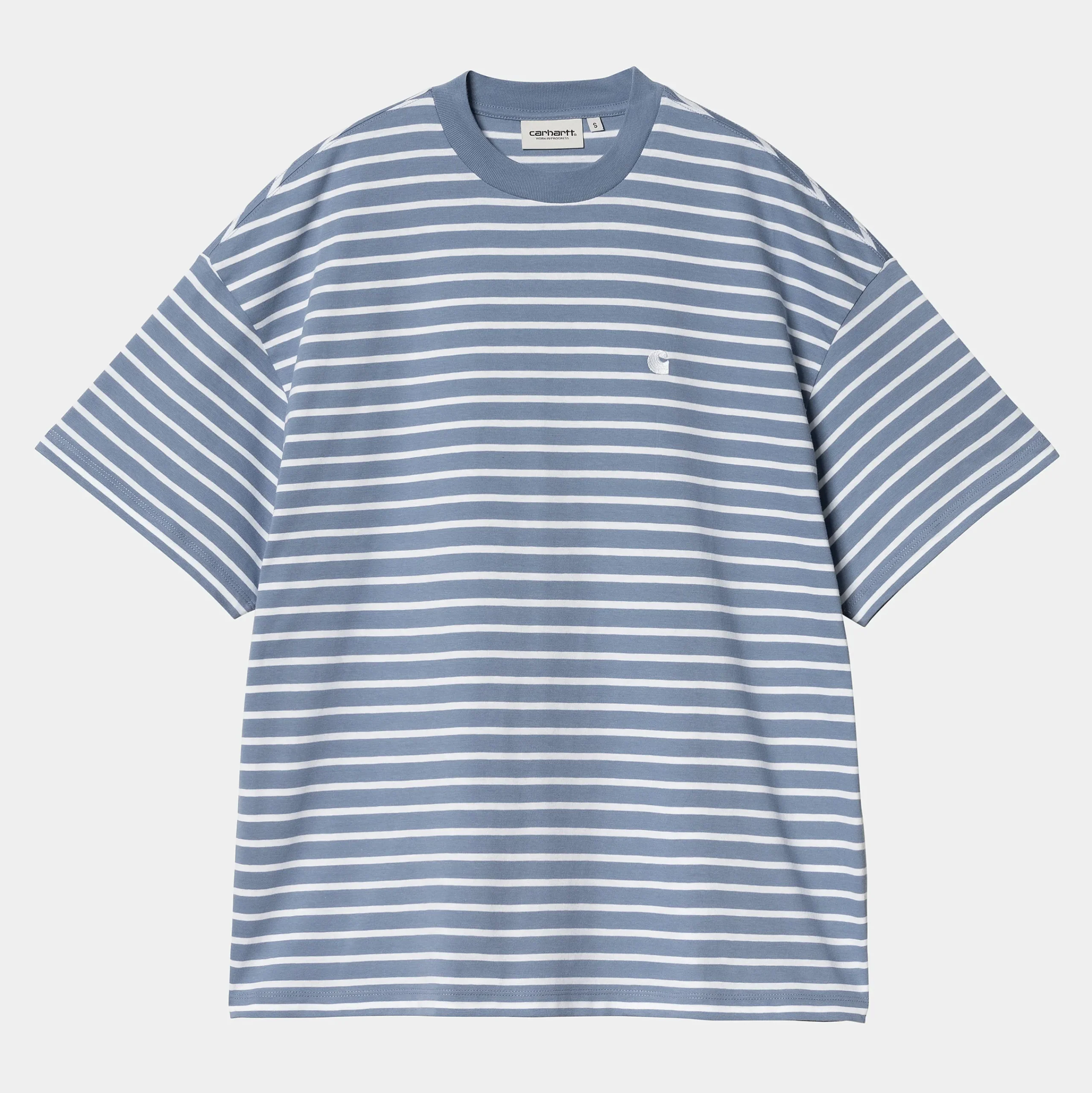 T-Shirts>Carhartt WIP W' S/S Bryna T-Shirt Bryna Stripe, Charm Blue / White