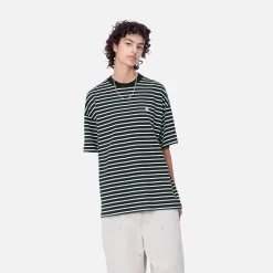 T-Shirts>Carhartt WIP W' S/S Bryna T-Shirt Bryna Stripe, Black / White
