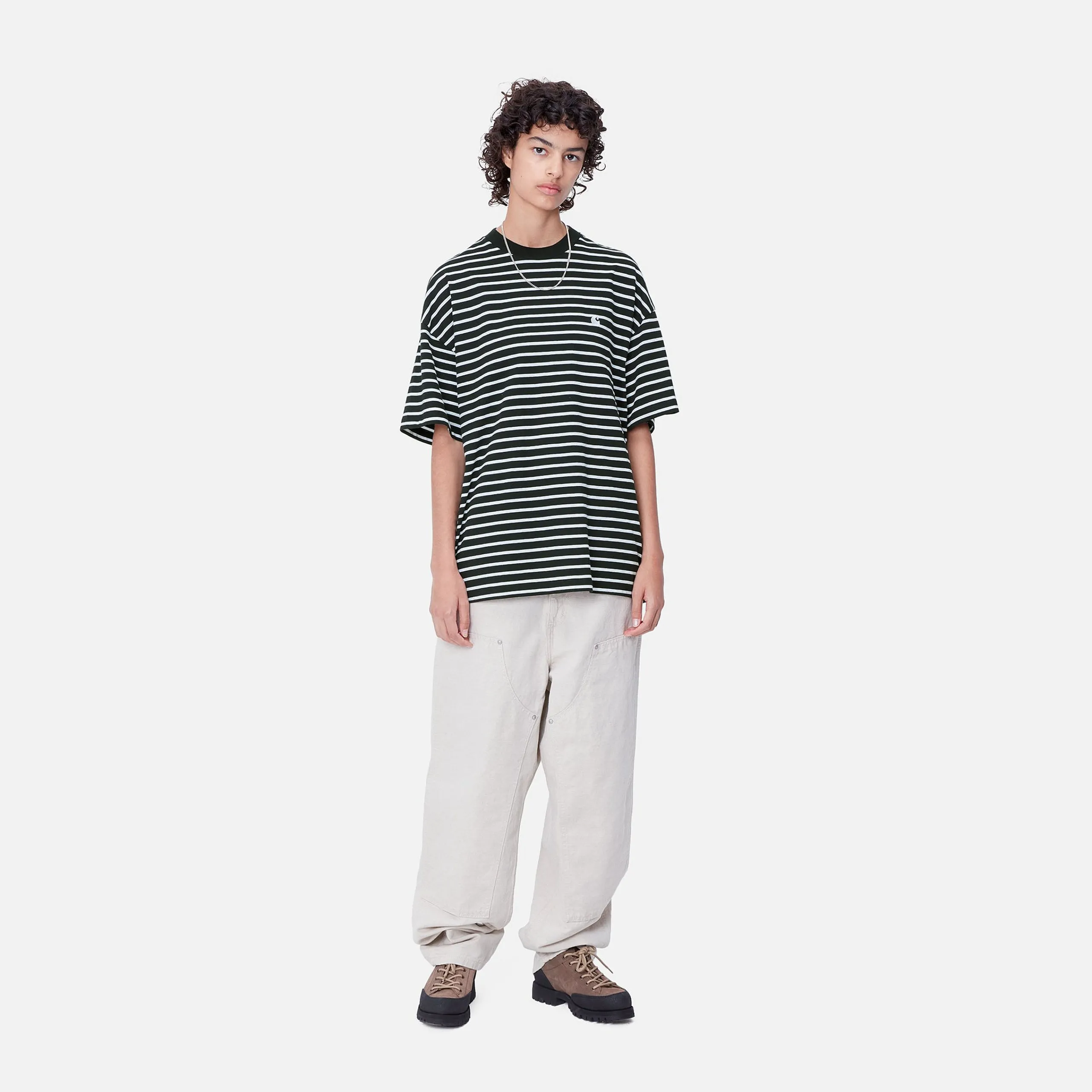 T-Shirts>Carhartt WIP W' S/S Bryna T-Shirt Bryna Stripe, Black / White