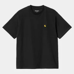 T-Shirts>Carhartt WIP W' S/S Chase T-Shirt Black / Gold