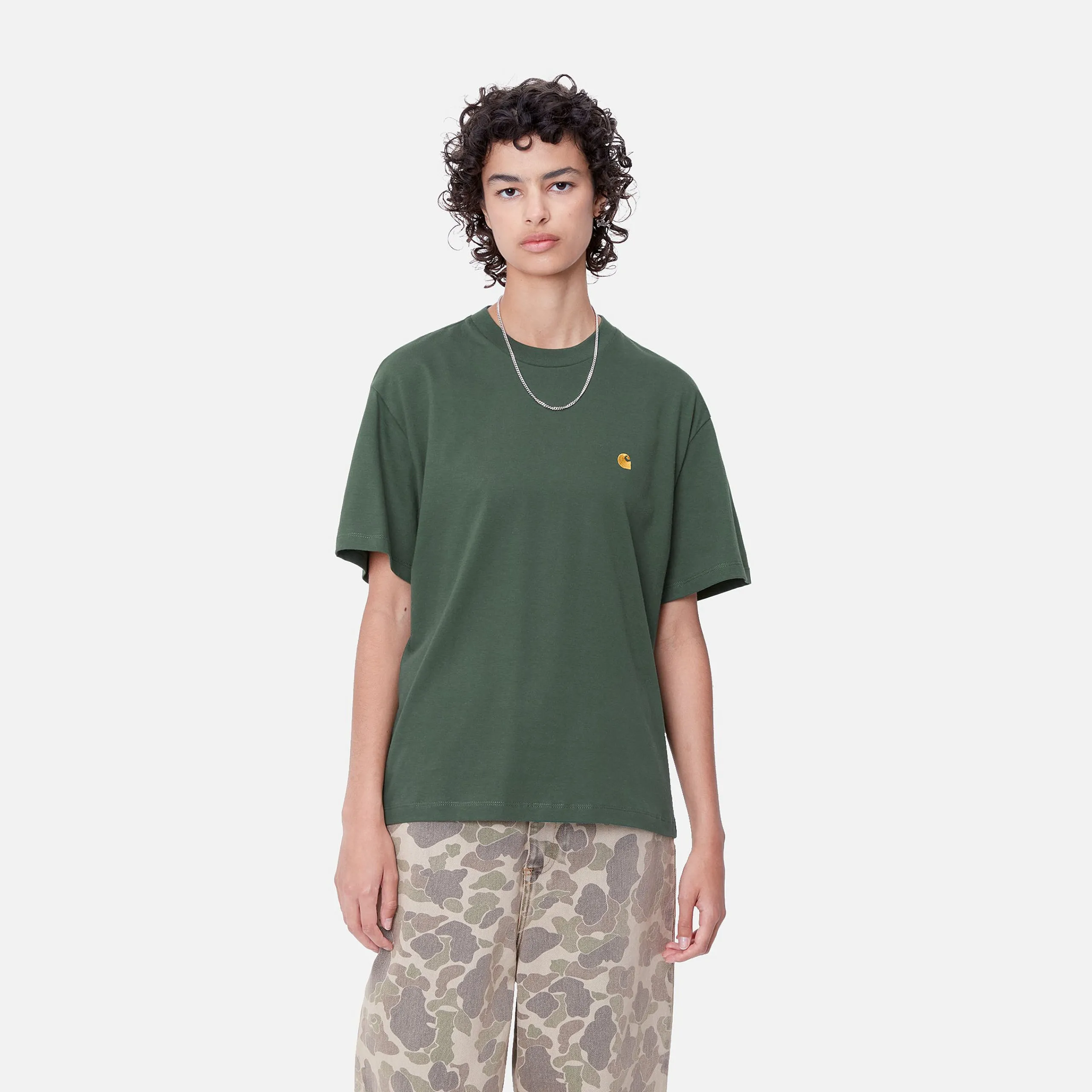 T-Shirts>Carhartt WIP W' S/S Chase T-Shirt Sycamore Tree / Gold