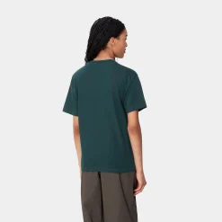 T-Shirts>Carhartt WIP W' S/S Chase T-Shirt Duck Blue / Gold