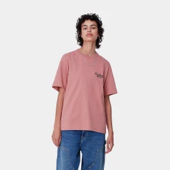 T-Shirts>Carhartt WIP W' S/S Exchange T-Shirt Dusty Rose / Black