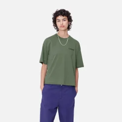 T-Shirts>Carhartt WIP W' S/S Fold Leo T-Shirt Duck Green