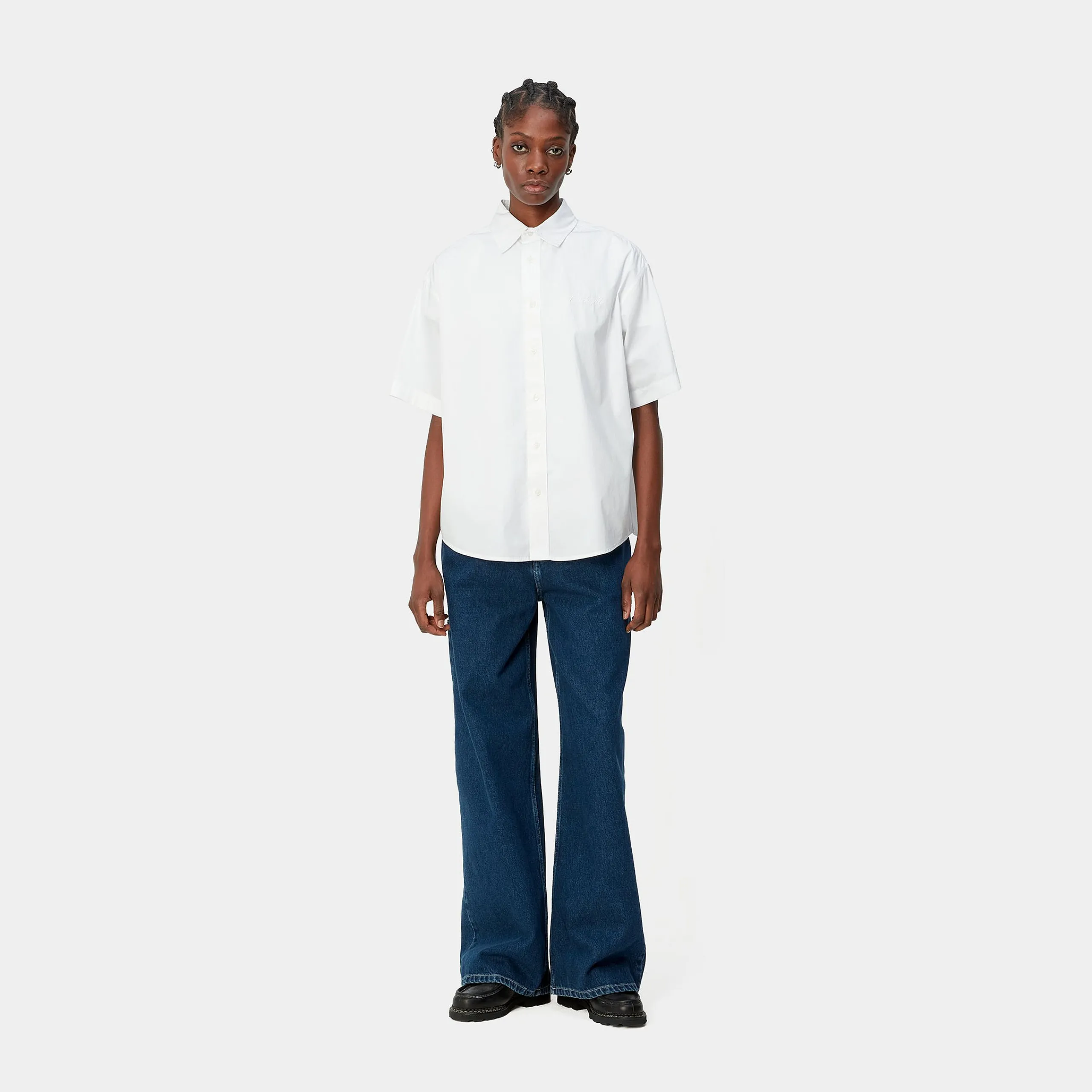Hemden>Carhartt WIP W' S/S Jaxon Shirt White / White