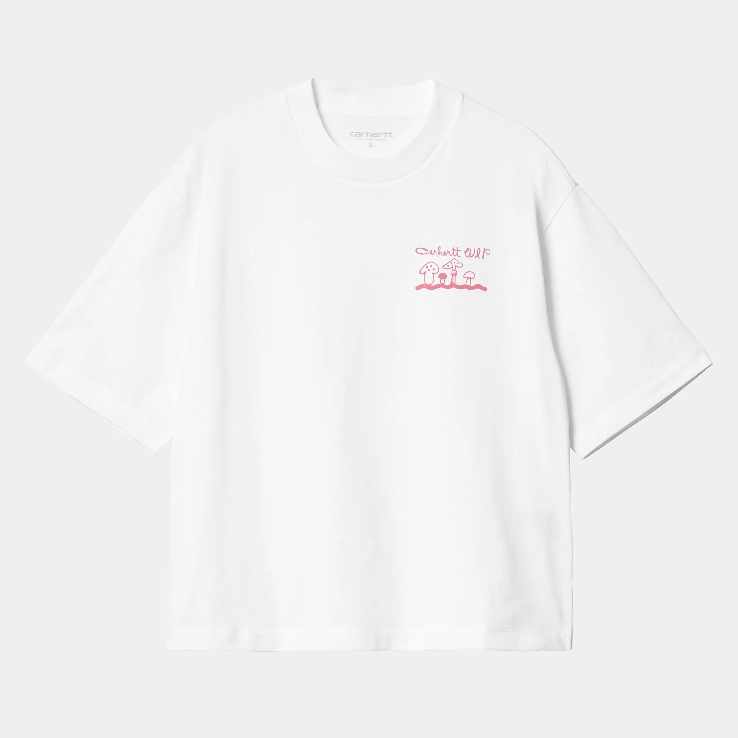T-Shirts>Carhartt WIP W' S/S Kainosho T-Shirt White / Charm Pink