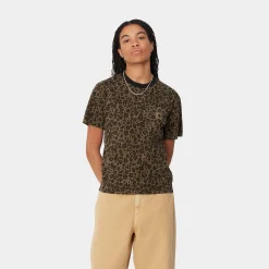 T-Shirts>Carhartt WIP W' S/S Leo Pocket T-Shirt Camo Leo, Tamarind