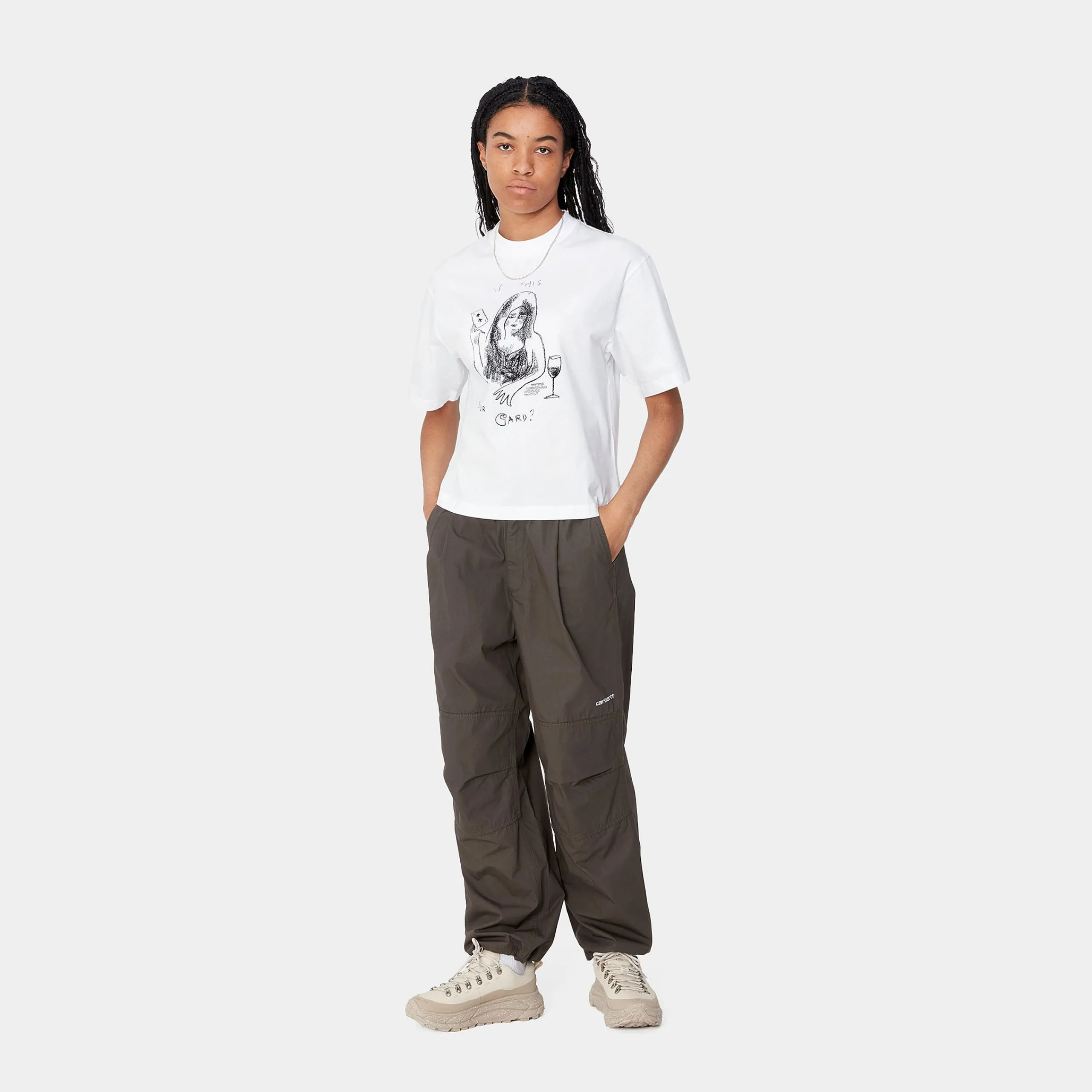 T-Shirts>Carhartt WIP W' S/S Pepe Card T-Shirt White / Black