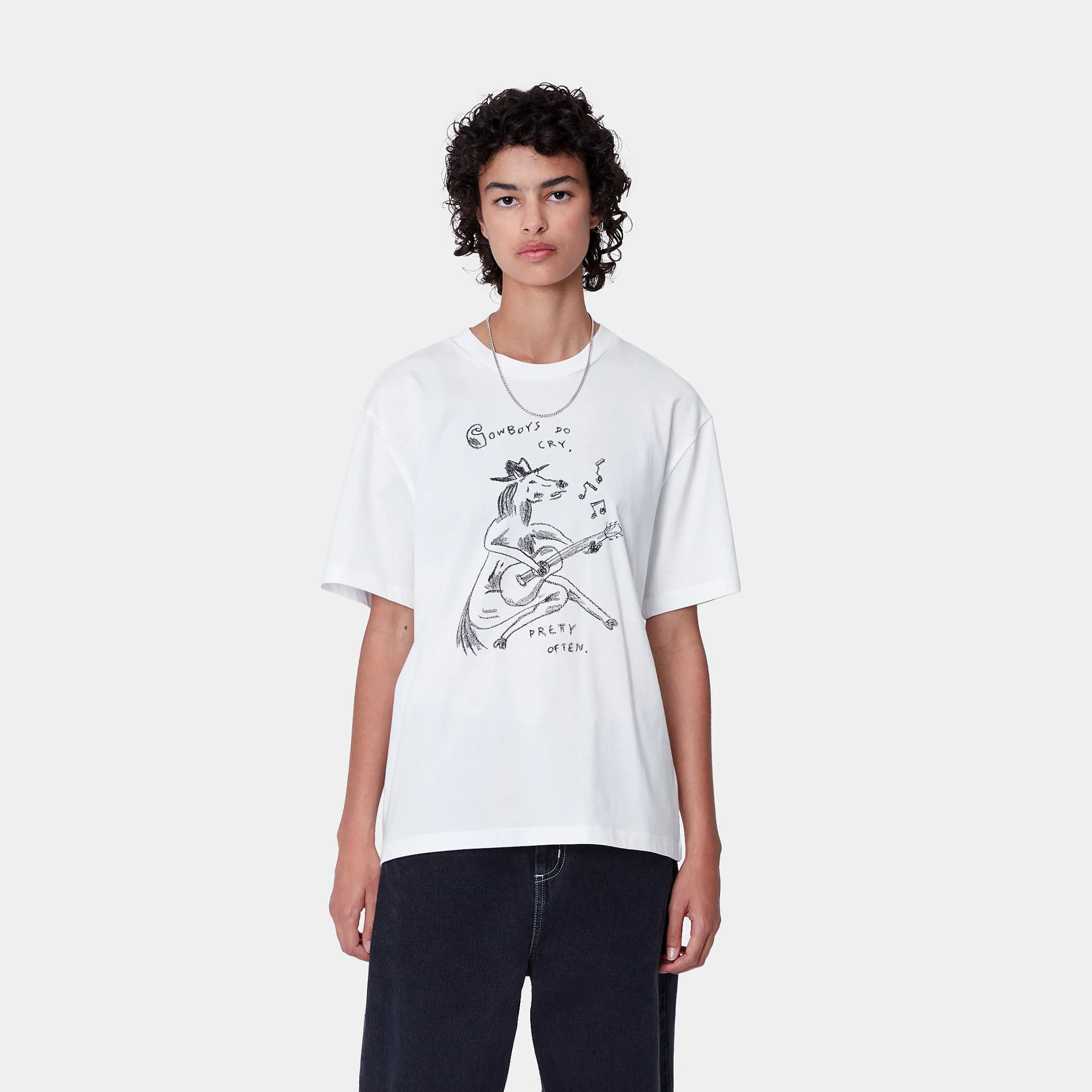 T-Shirts>Carhartt WIP W' S/S Pepe Sad Cowboy T-Shirt White / Black