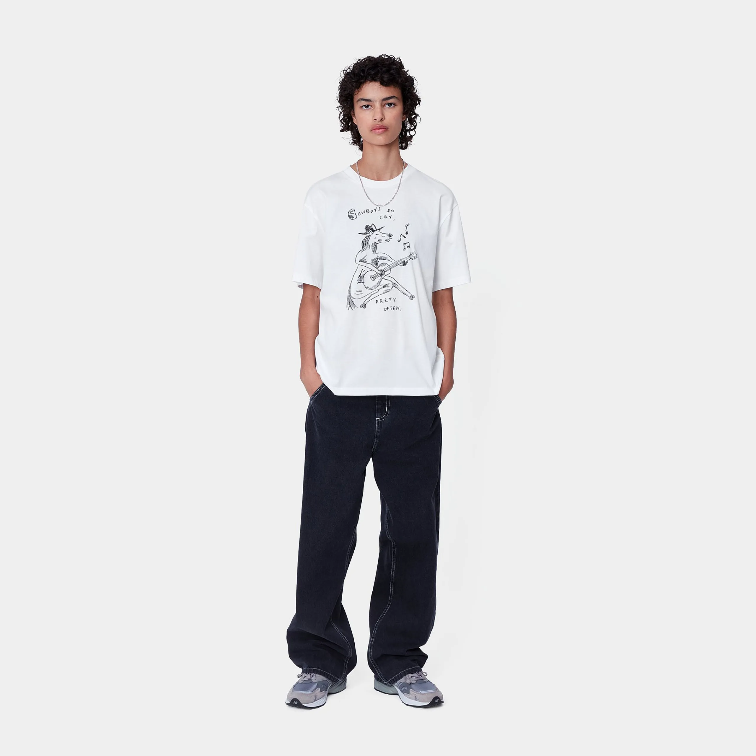T-Shirts>Carhartt WIP W' S/S Pepe Sad Cowboy T-Shirt White / Black