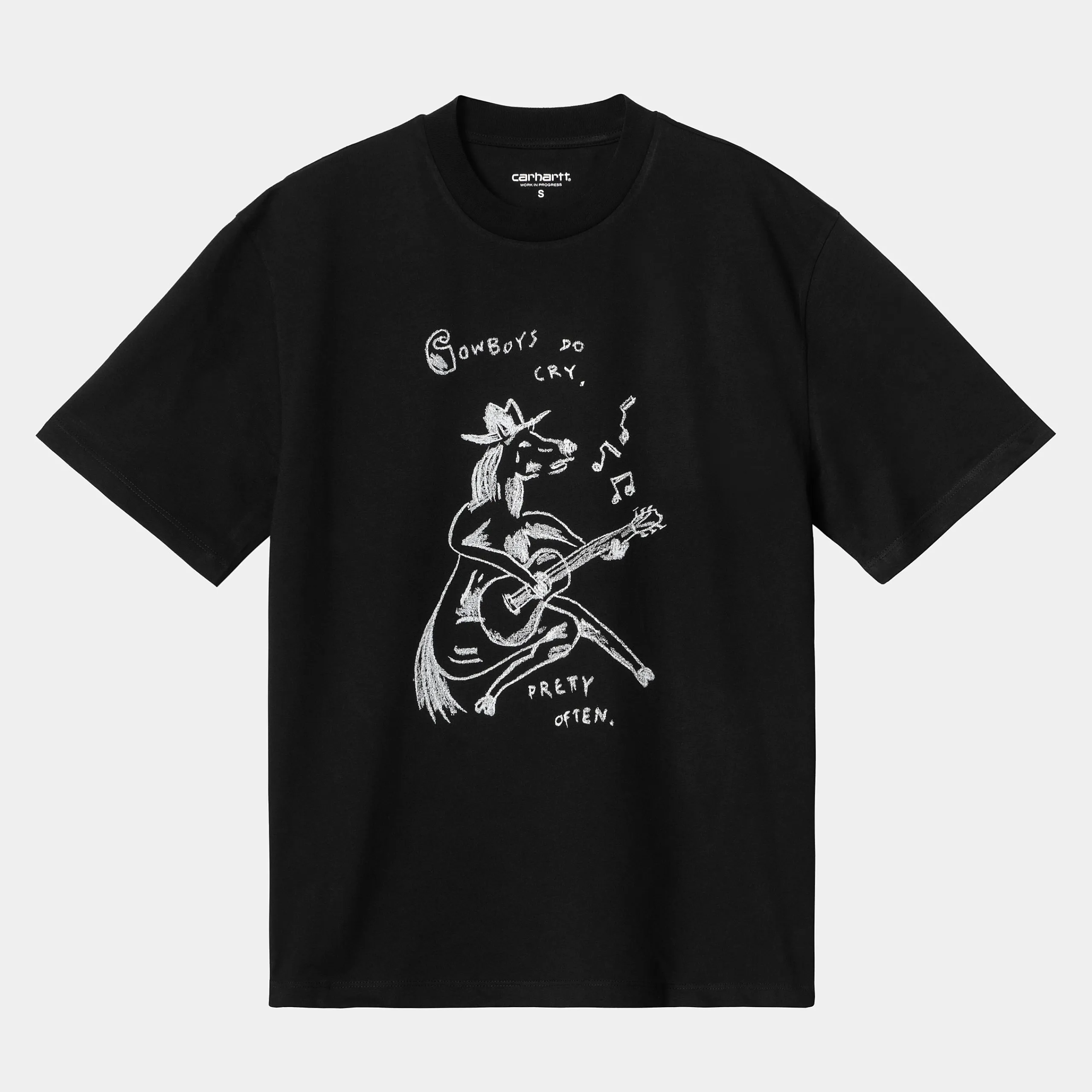 T-Shirts>Carhartt WIP W' S/S Pepe Sad Cowboy T-Shirt Black / White