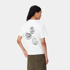 T-Shirts>Carhartt WIP W' S/S Pins T-Shirt White / Black