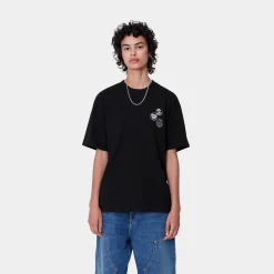 T-Shirts>Carhartt WIP W' S/S Pins T-Shirt Black / White