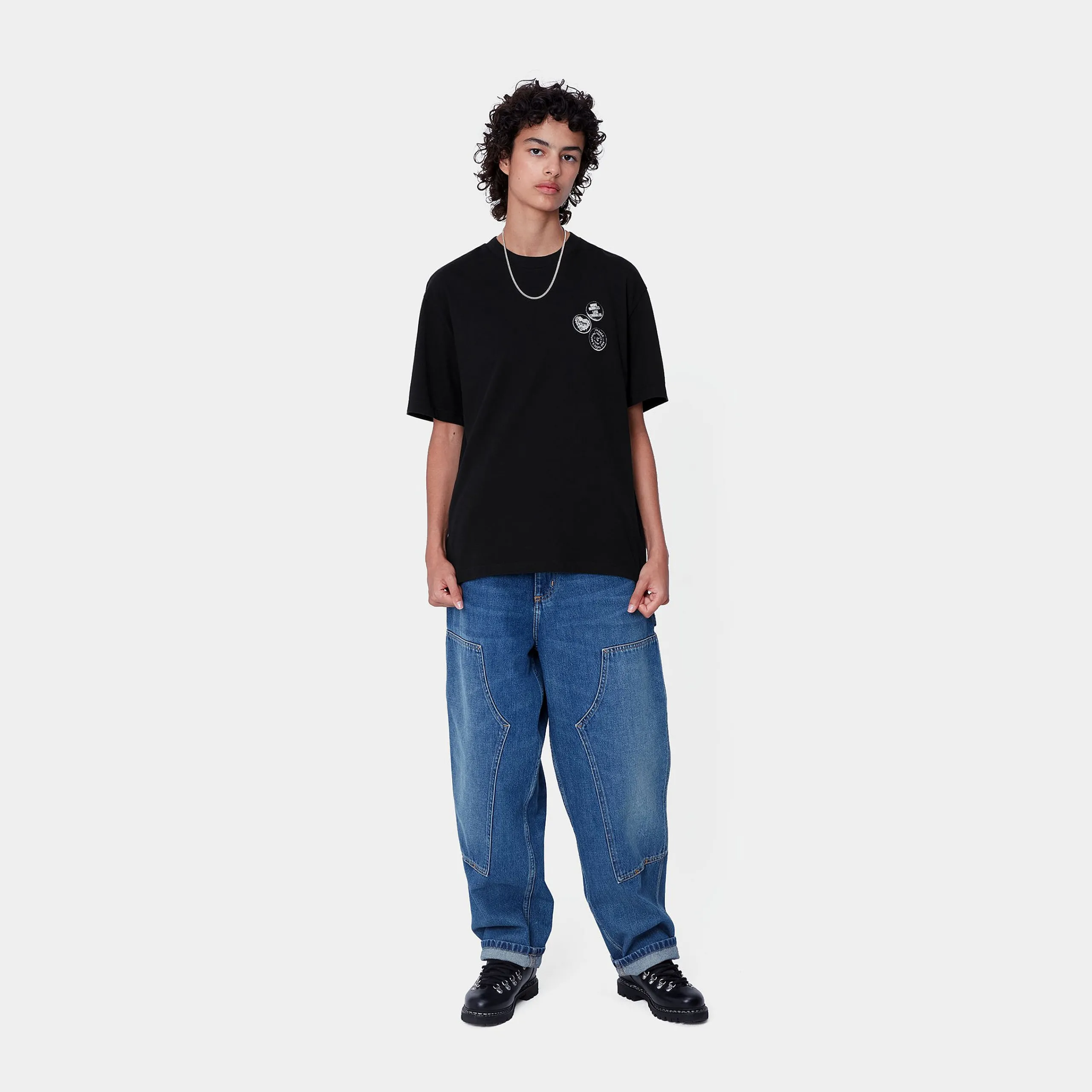 T-Shirts>Carhartt WIP W' S/S Pins T-Shirt Black / White