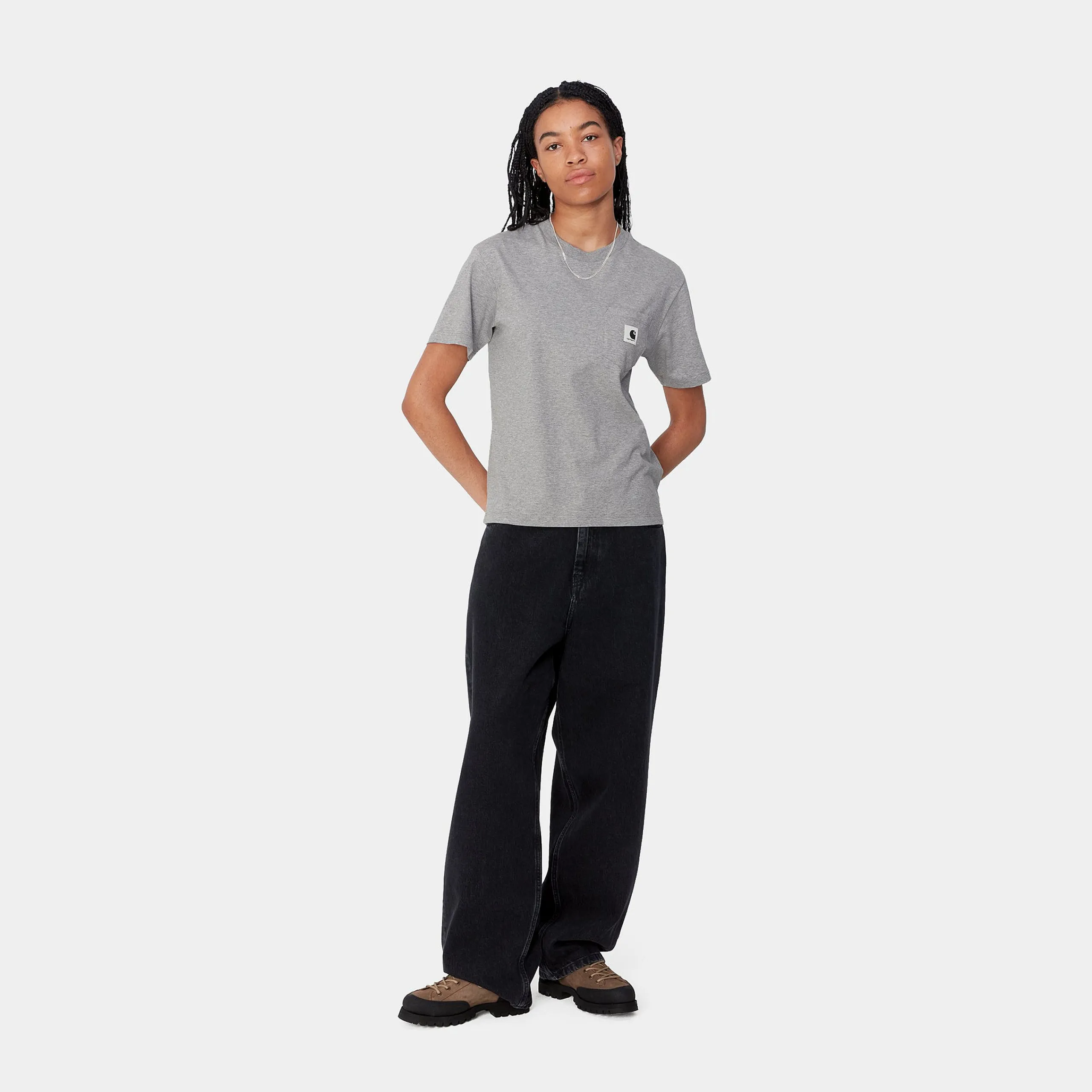 T-Shirts>Carhartt WIP W' S/S Pocket T-Shirt Grey Heather