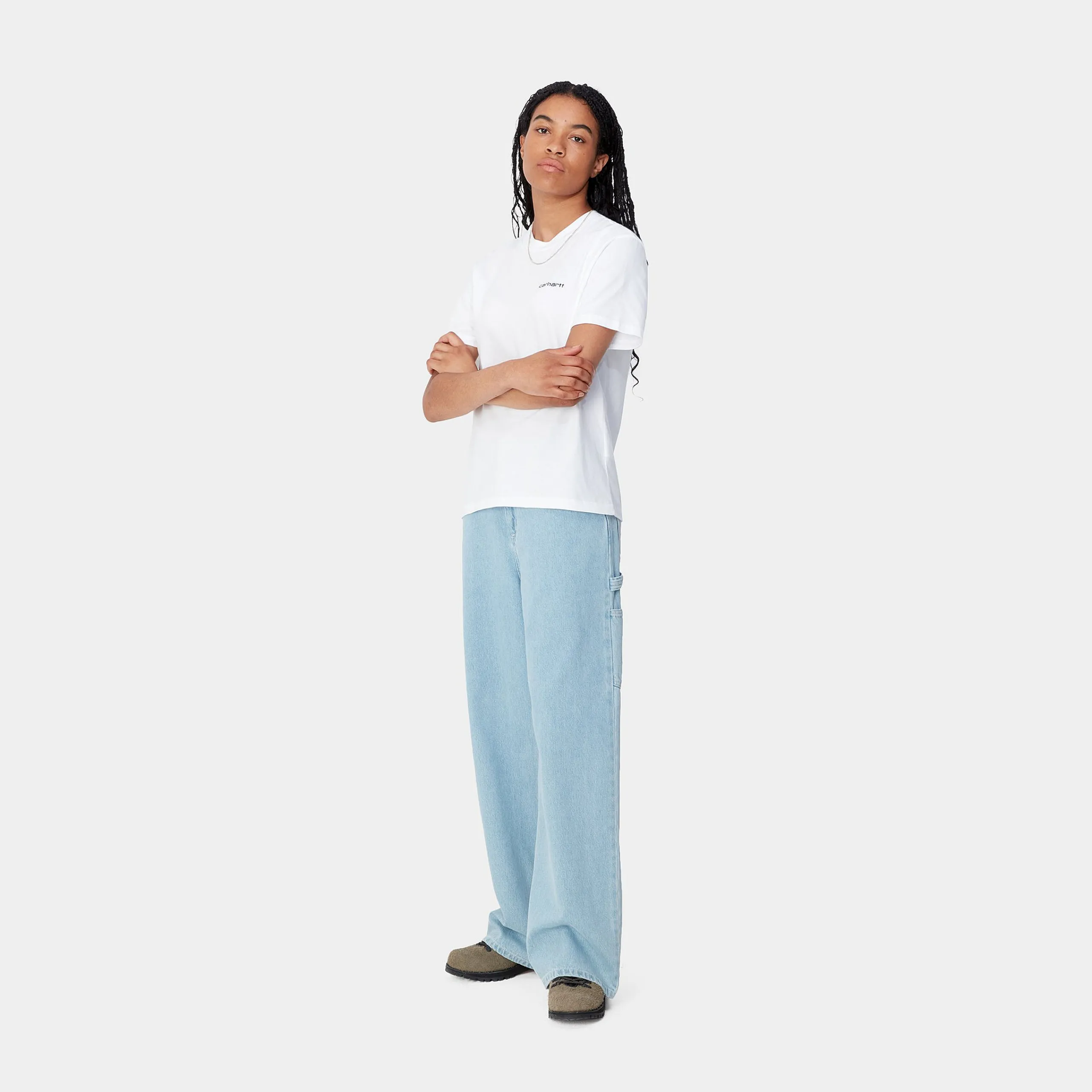 T-Shirts>Carhartt WIP W' S/S Script Embroidery T-Shirt White / Black