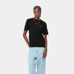 T-Shirts>Carhartt WIP W' S/S Script Embroidery T-Shirt Black / White
