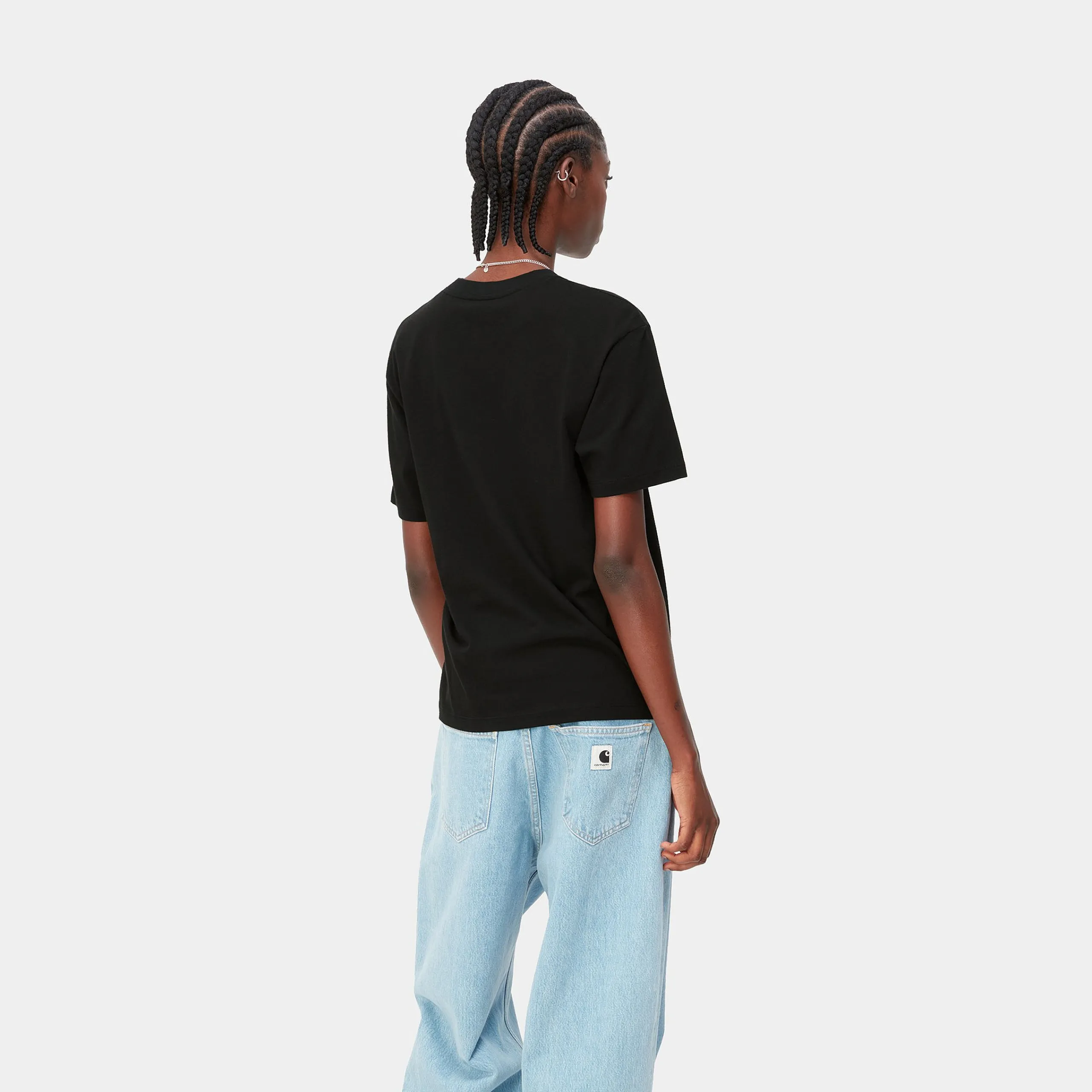 T-Shirts>Carhartt WIP W' S/S Script Embroidery T-Shirt Black / White