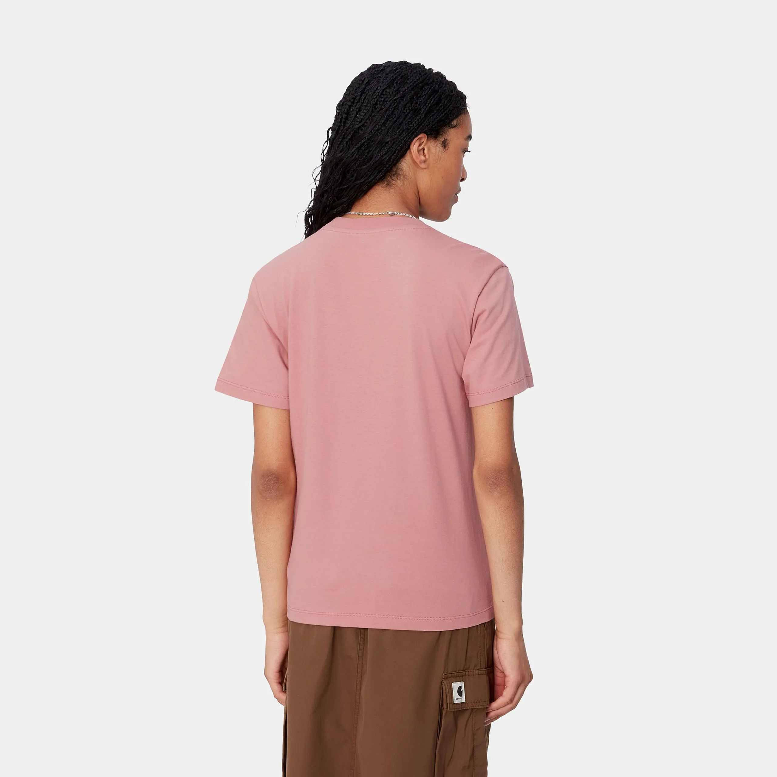T-Shirts>Carhartt WIP W' S/S Script Embroidery T-Shirt Dusty Rose / Moonbeam