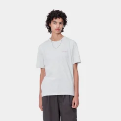 T-Shirts>Carhartt WIP W' S/S Script Embroidery T-Shirt Ash Heather / Dusty Rose