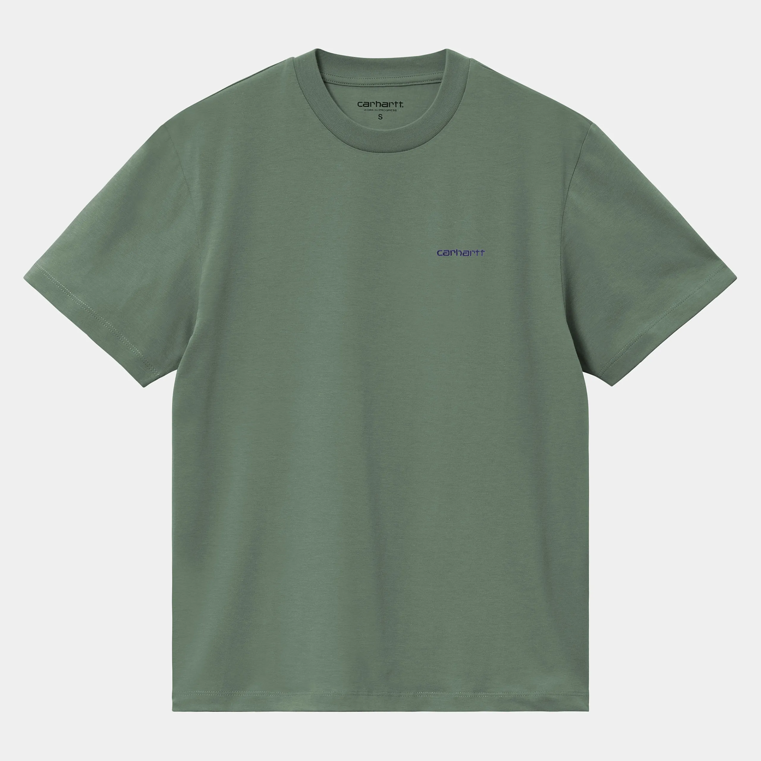 T-Shirts>Carhartt WIP W' S/S Script Embroidery T-Shirt Duck Green / Aura