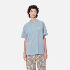 T-Shirts>Carhartt WIP W' S/S Signature T-Shirt Dusty Ice / White