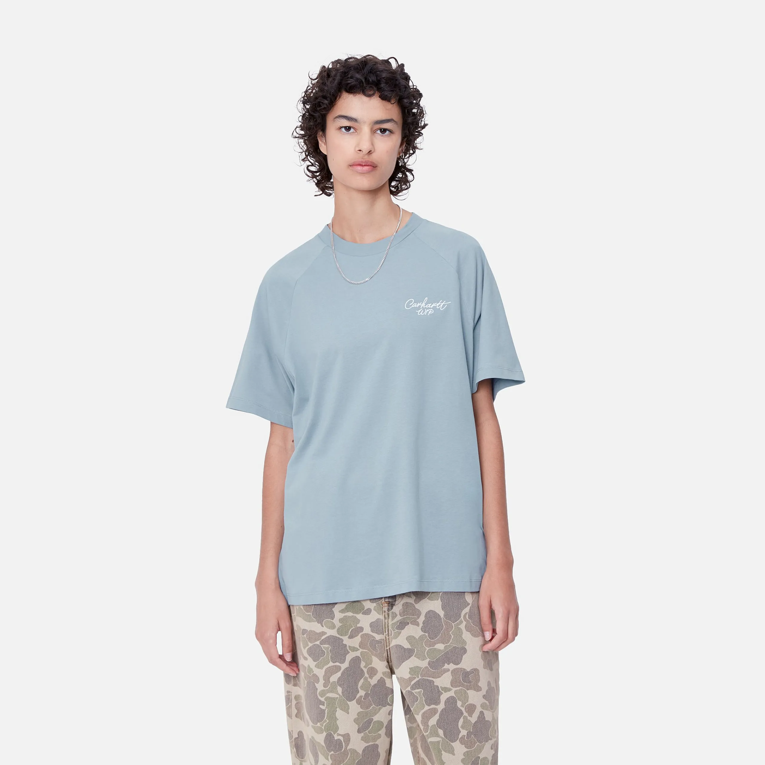 T-Shirts>Carhartt WIP W' S/S Signature T-Shirt Dusty Ice / White