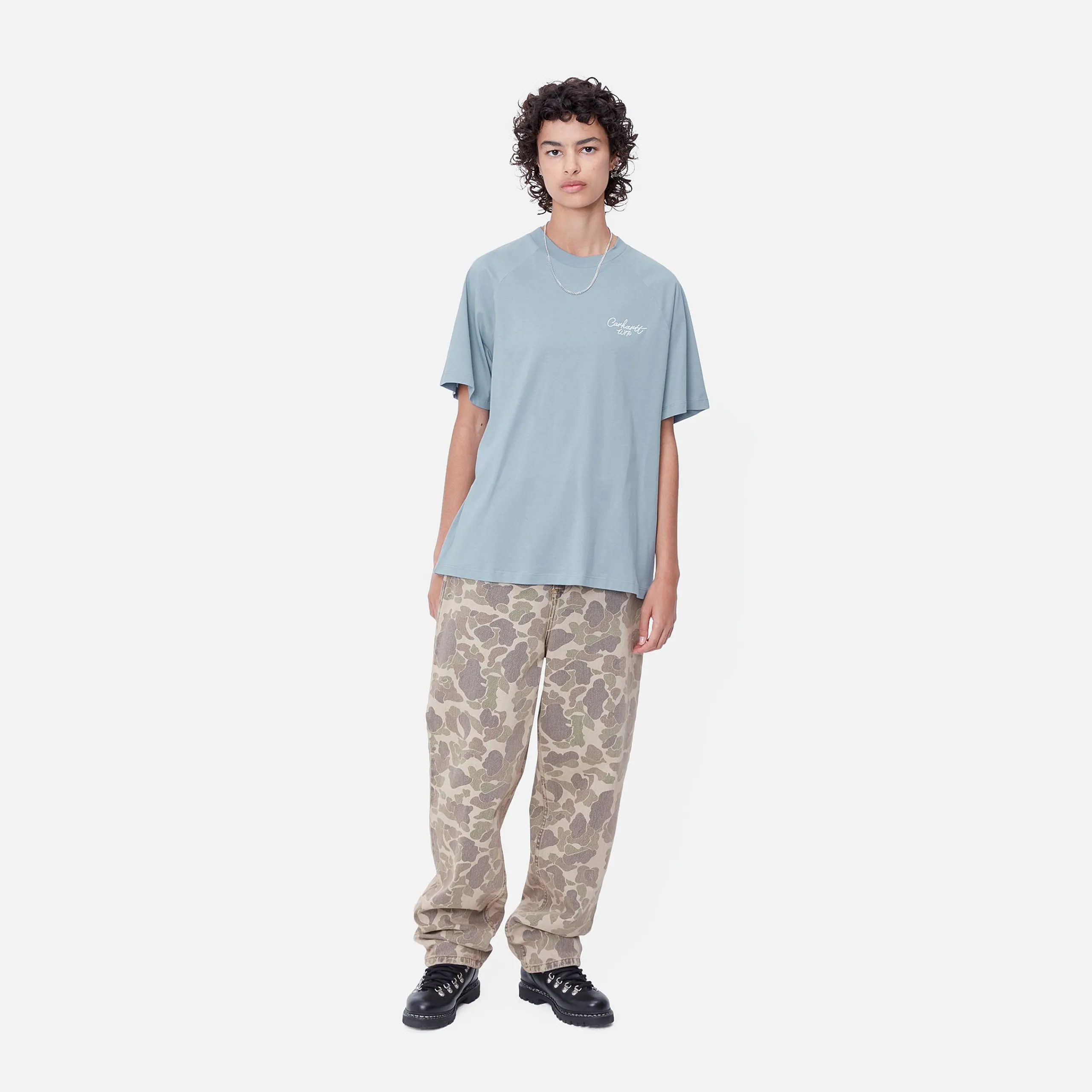 T-Shirts>Carhartt WIP W' S/S Signature T-Shirt Dusty Ice / White