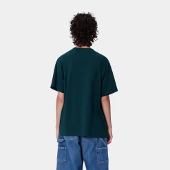 T-Shirts>Carhartt WIP W' S/S Signature T-Shirt Duck Blue / White
