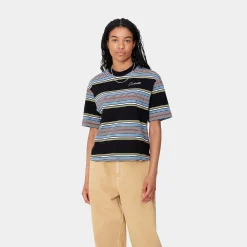 T-Shirts>Carhartt WIP W' S/S Snyder T-Shirt Snyder Stripe, Black