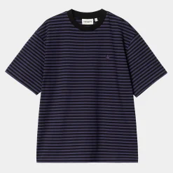 T-Shirts>Carhartt WIP W' S/S Verner T-Shirt Verner Stripe, Black / Aura