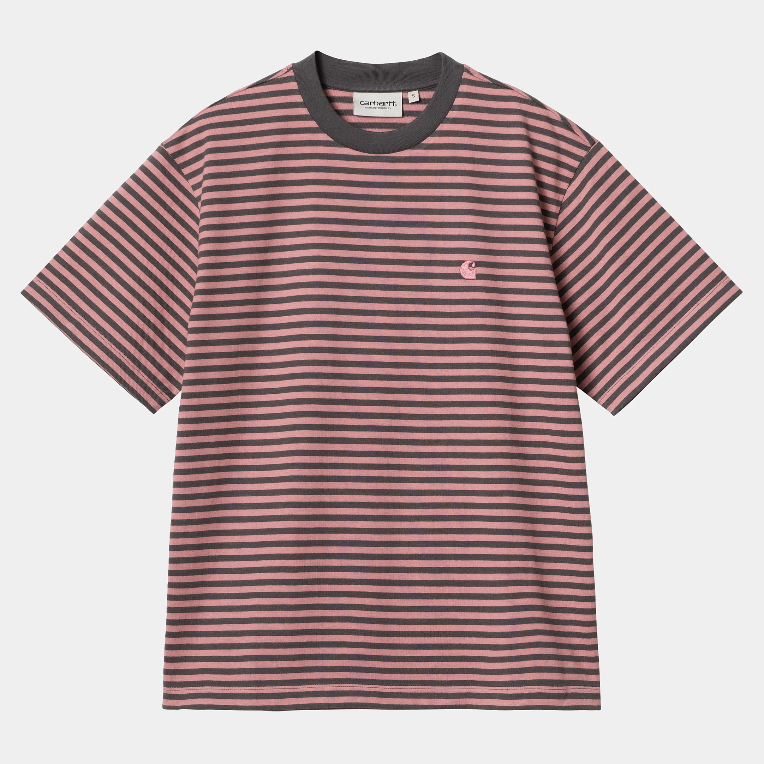 T-Shirts>Carhartt WIP W' S/S Verner T-Shirt Verner Stripe, Graphite / Dusty Rose
