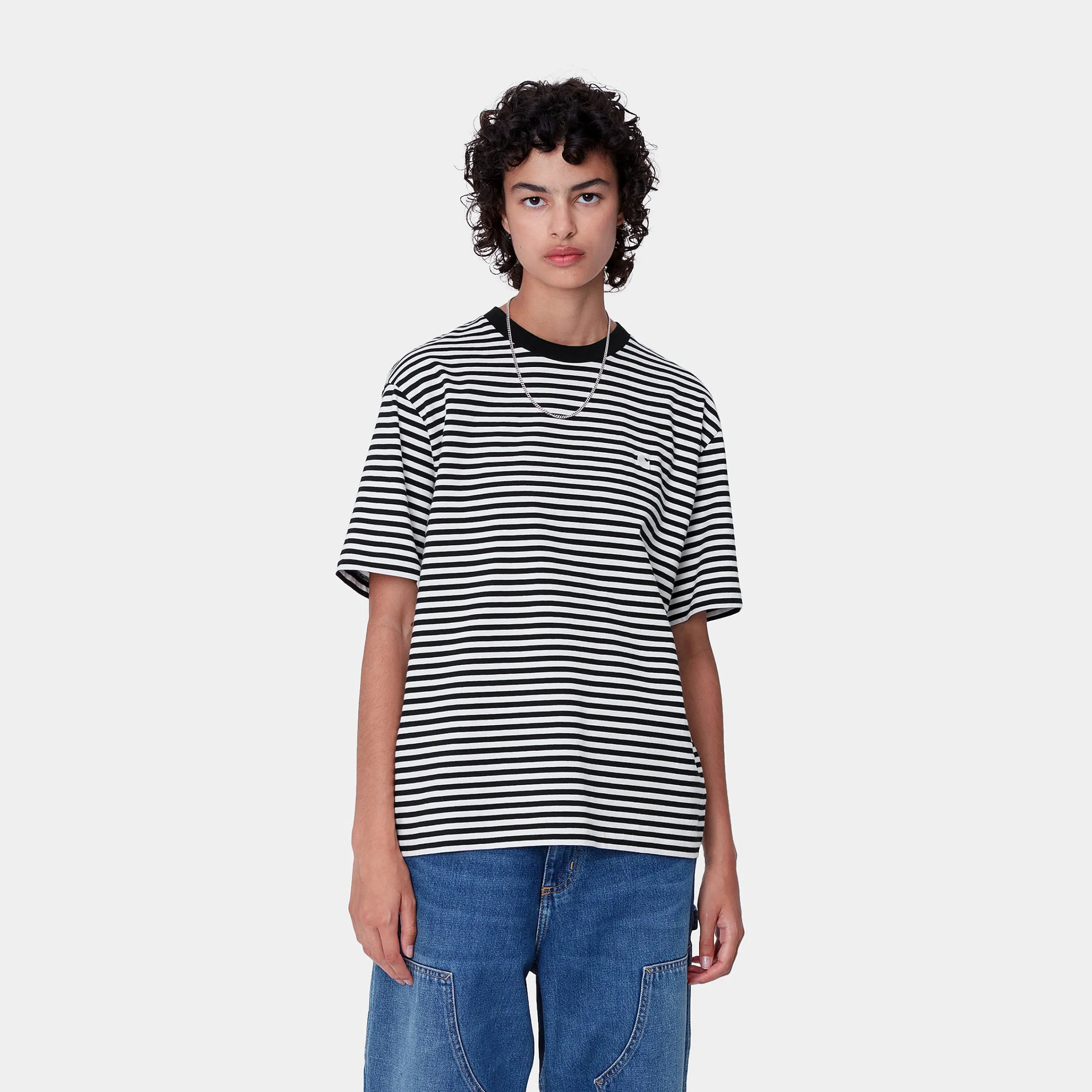 T-Shirts>Carhartt WIP W' S/S Verner T-Shirt Verner stripe, Black / Wax